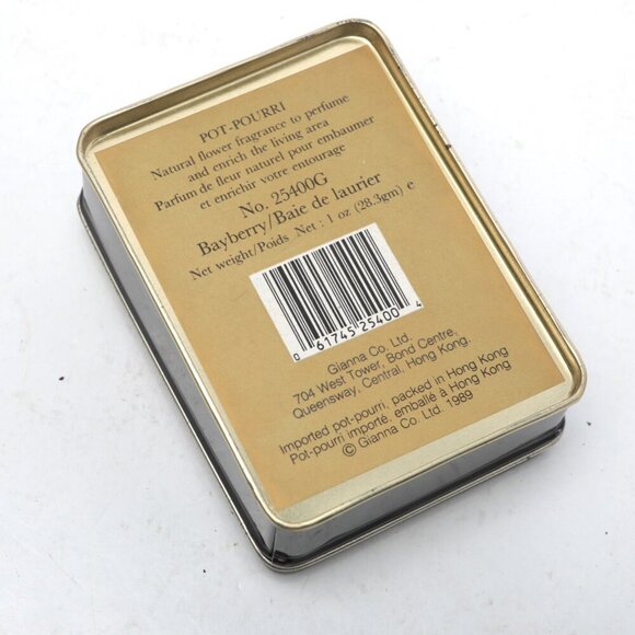 Vintage Gianna Elizabethan Bayberry Pot-Pourri Tin 1989 Metal Retro Black - Picture 6 of 7